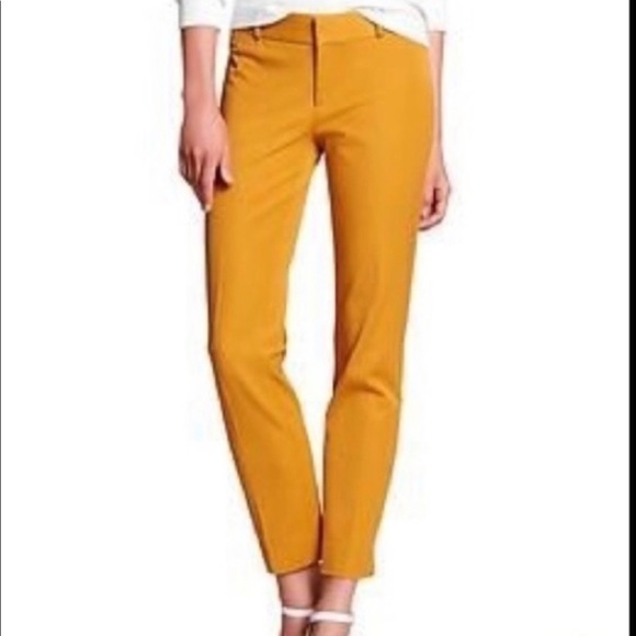 BANANA REPUBLIC straight leg mustard Martin fit pants size 10 - Picture 2 of 13